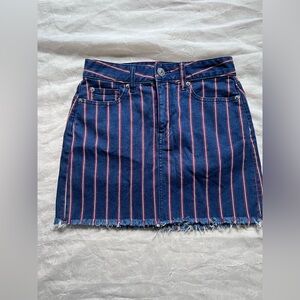 American Eagle Blue and White Mini Skirt Casual​